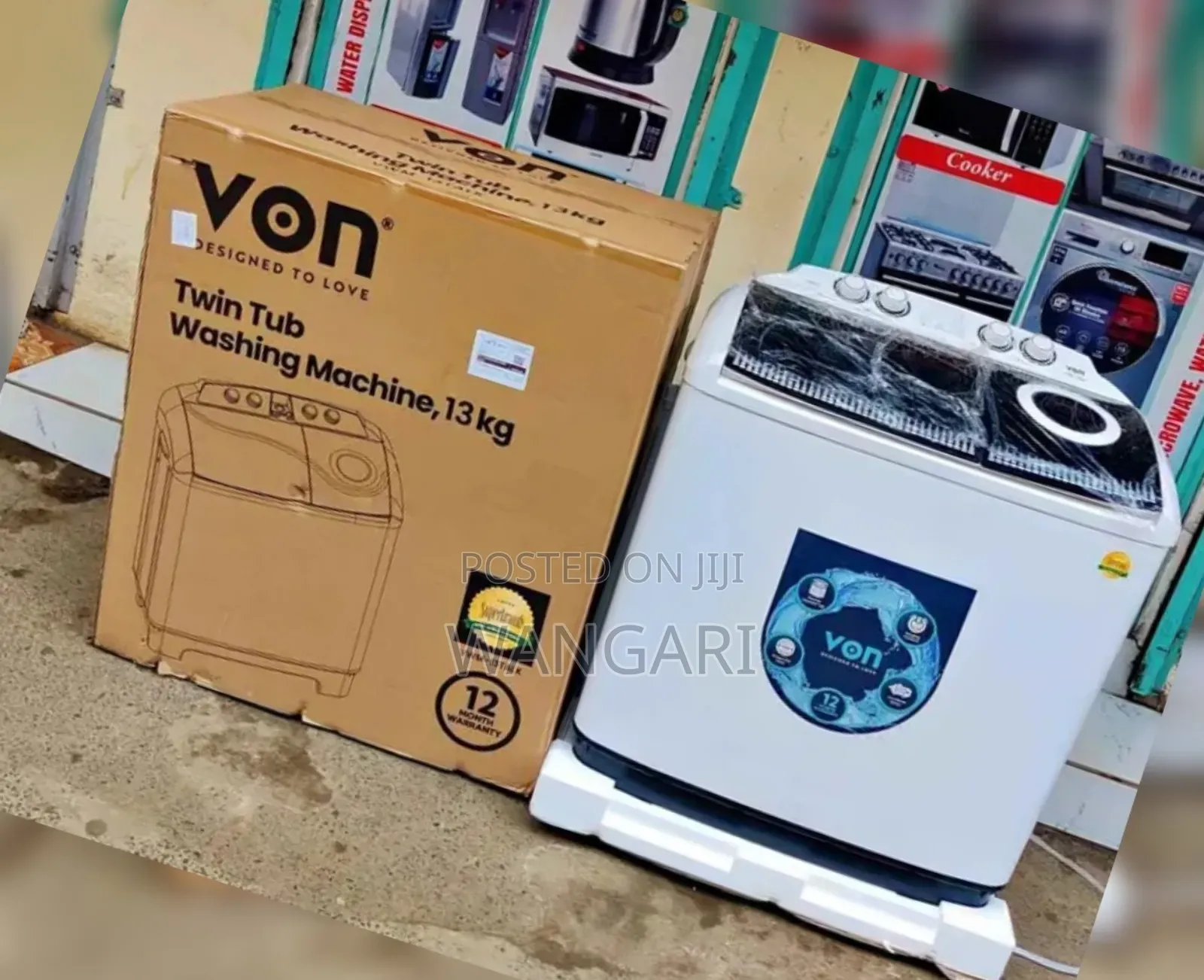 Von Twin Tab, 13kgs Top Load Washing Machine