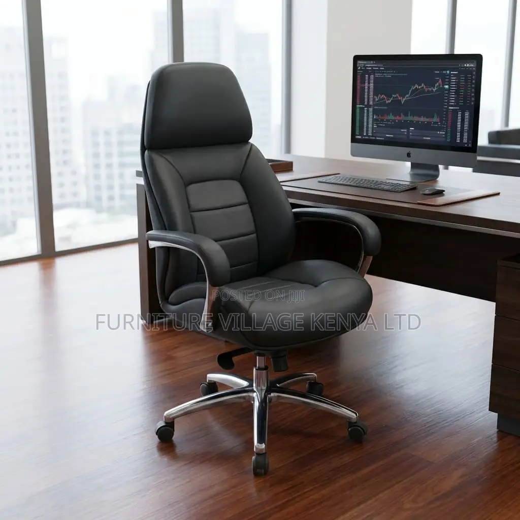 Office Chair; High Back Leather Executive Office Chair