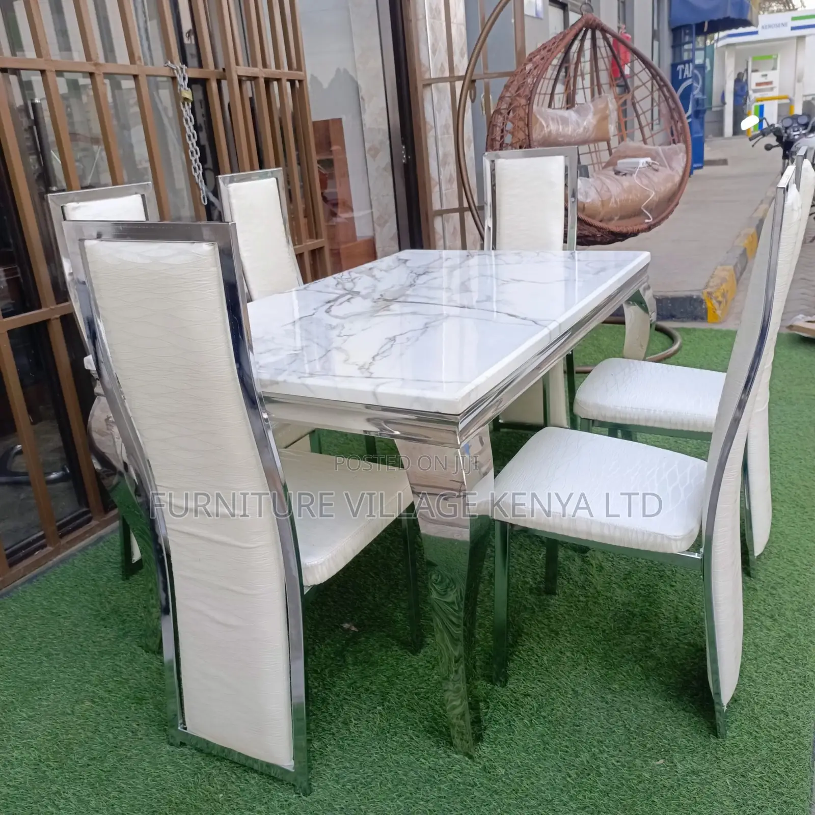Dining Table; 6-seater Marble Top Dining Table