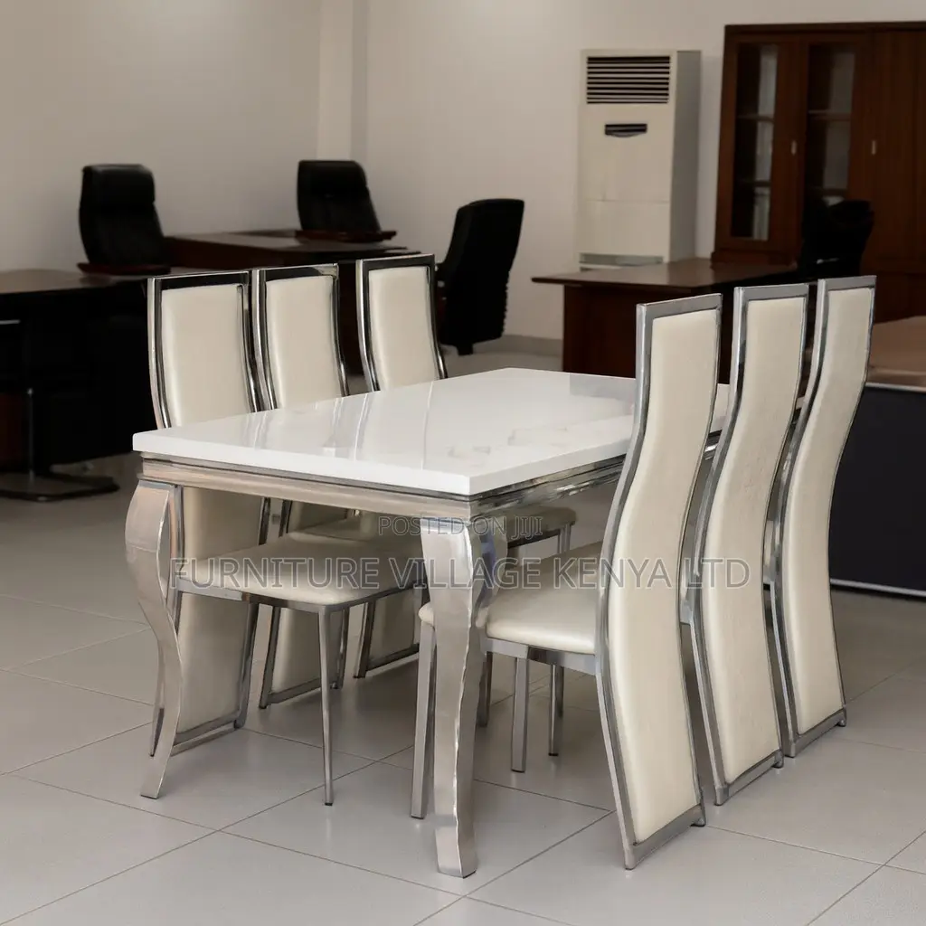 Dining Table; 6-seater Marble Top Dining Table