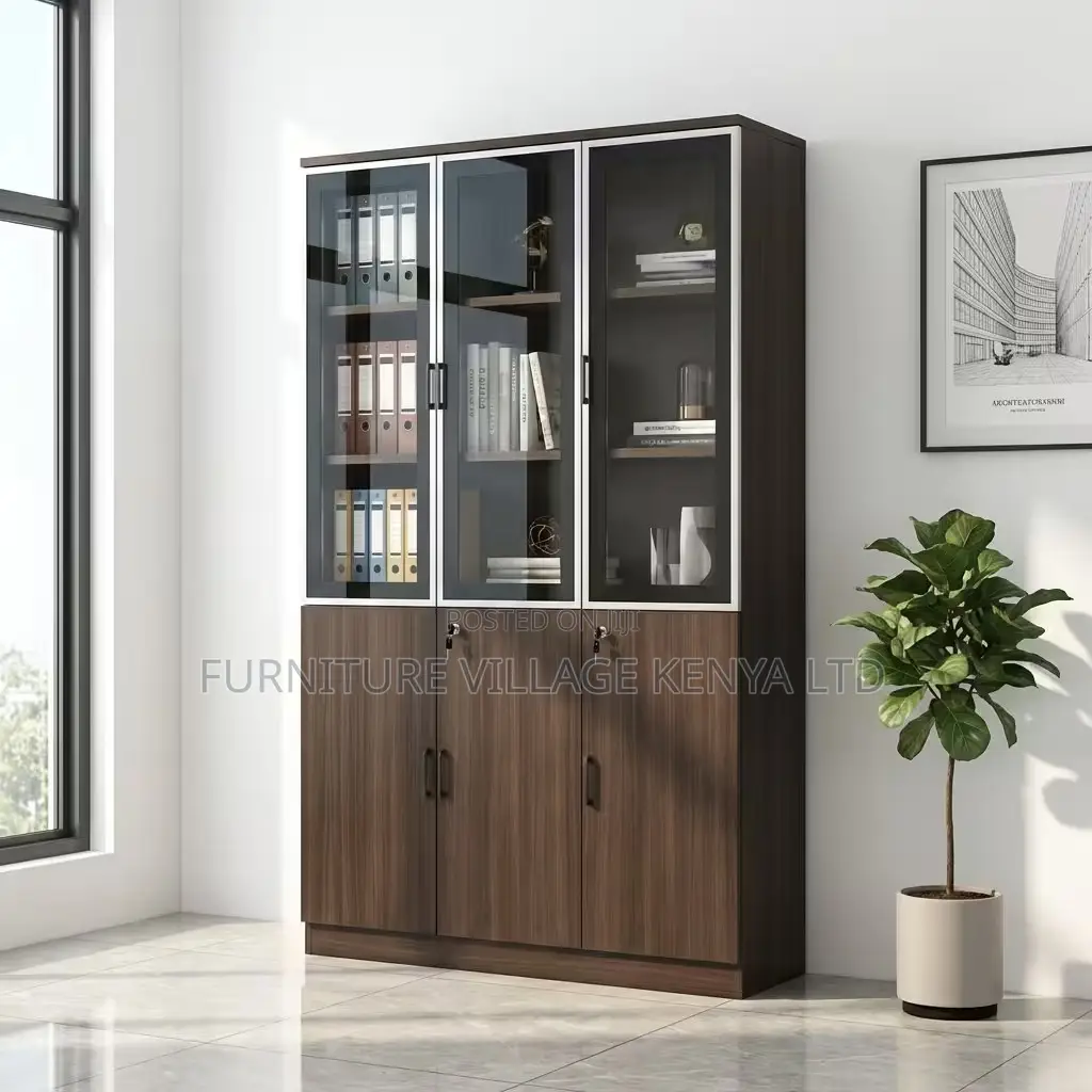 Office Cabinet; Modern 3-door Wooden File Cabinet