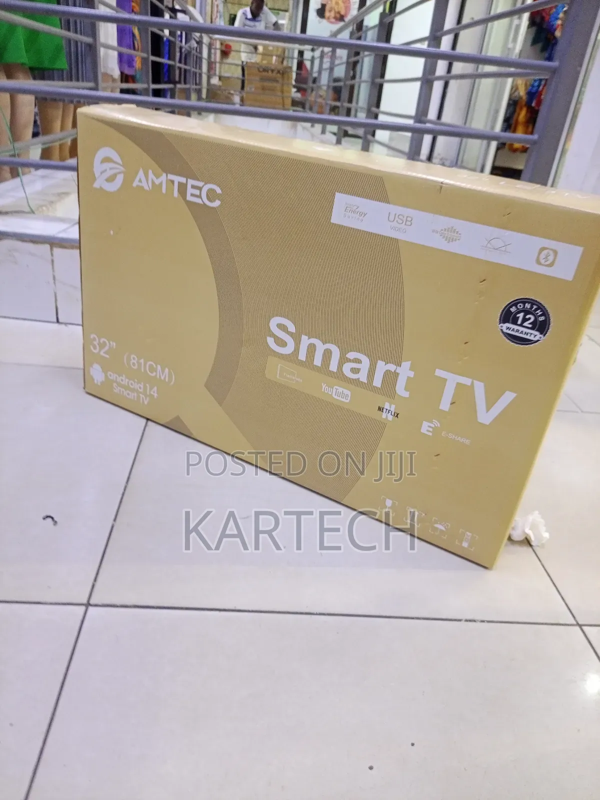 Amtec 32 Inch Frameless Android Smart TV, Bluetooth, Youtube, Netflix