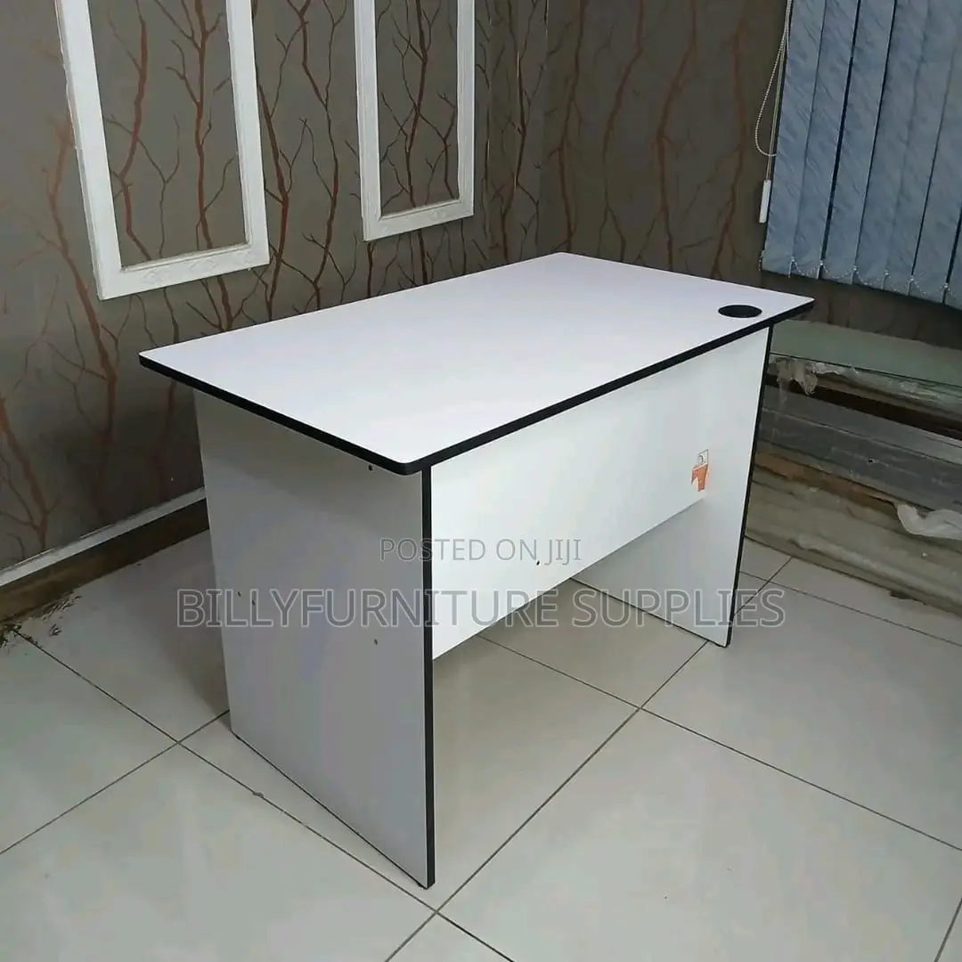 1m White Study Desk