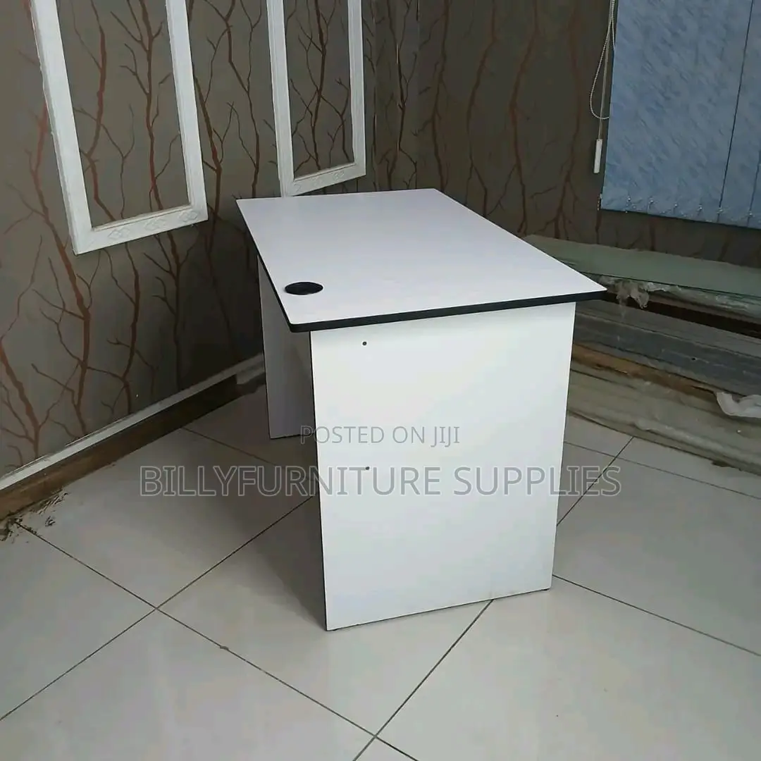 1m White Study Desk