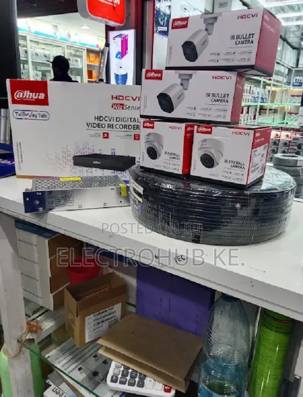 4 Channel-complete Set Up Of 4 Cctv Dahua Camera