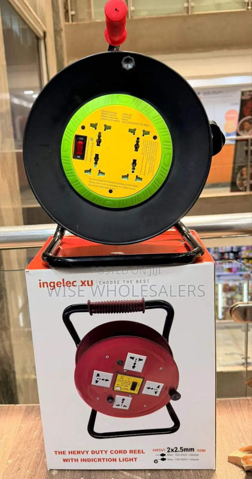 Industrial Cable Reel 25m 2.5mm Heavy-Duty Extension Reel