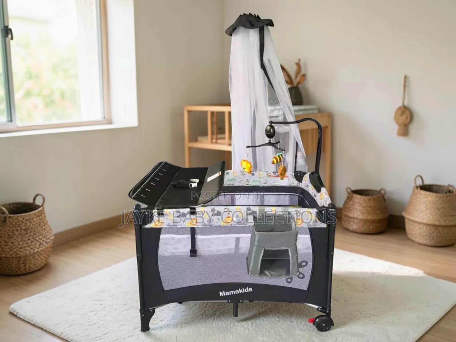 Mama Kids Baby Co-Sleeper Bassinet Crib Playpens