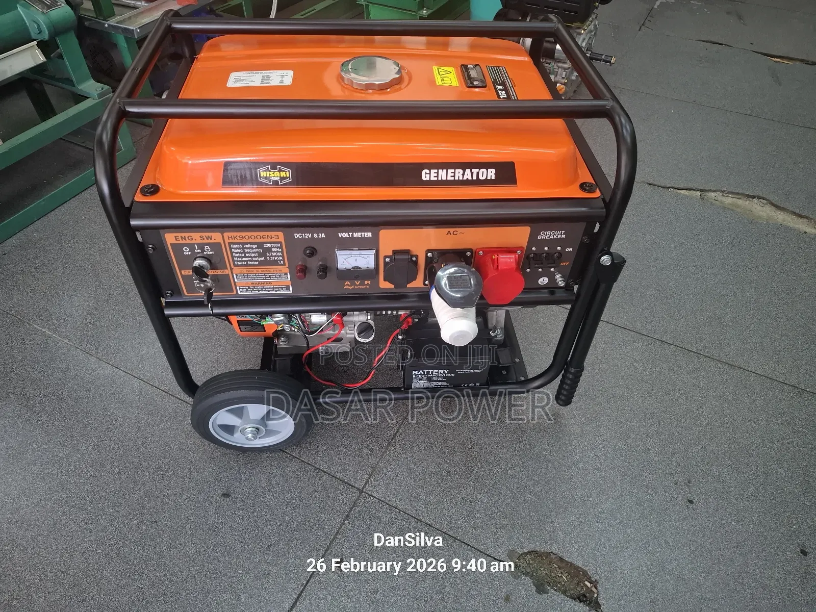 Hk9000en-3 Hisaki Gasoline Generator.