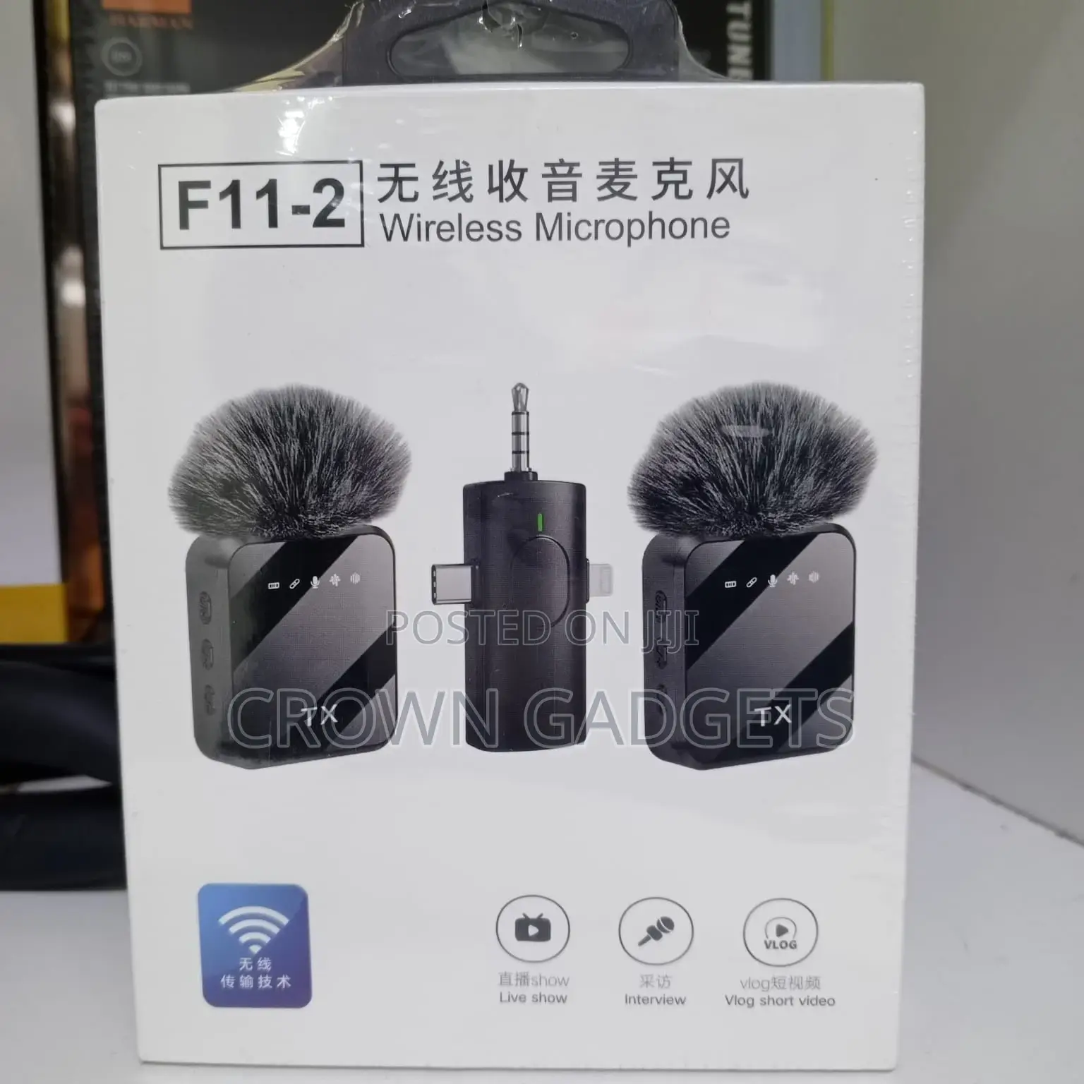 F11 Portable Wireless Lapel Microphone System for Cameras Smartphone