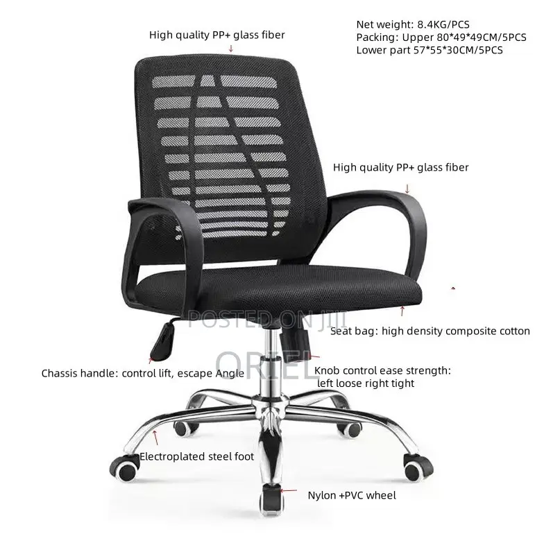 Medium Back Chairs; Mesh Executive Productivity Office Chair