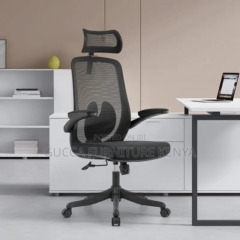 High-back Ergonomic Office Chair With Flip Armrest