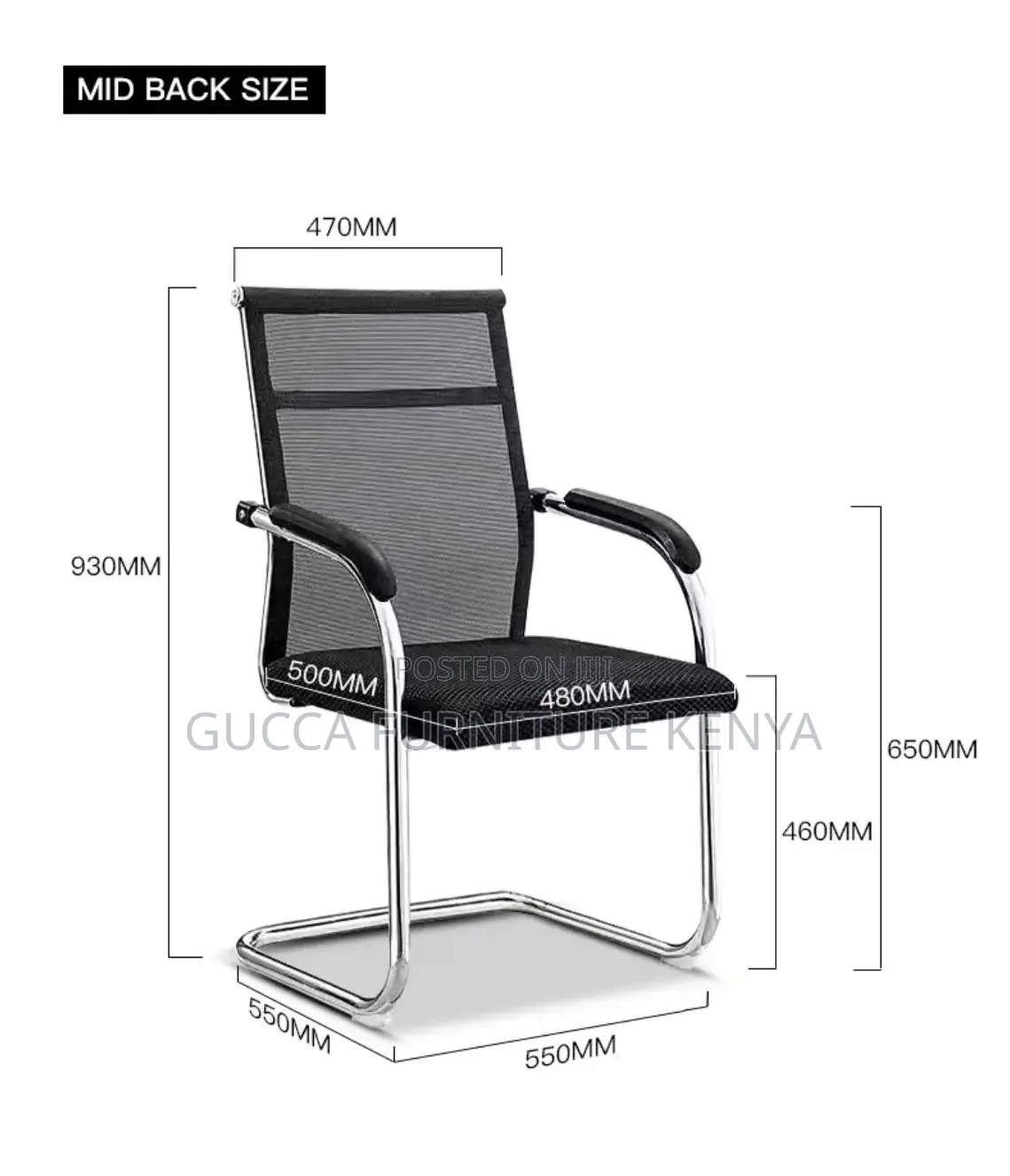 Ergonomic Mid-back Mesh Reception Chair