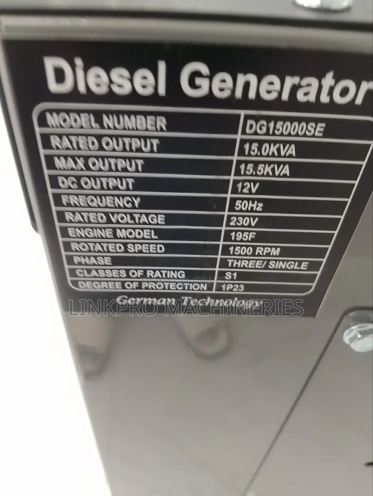 Heavy Duty 15kva Cigma Diesel Generator