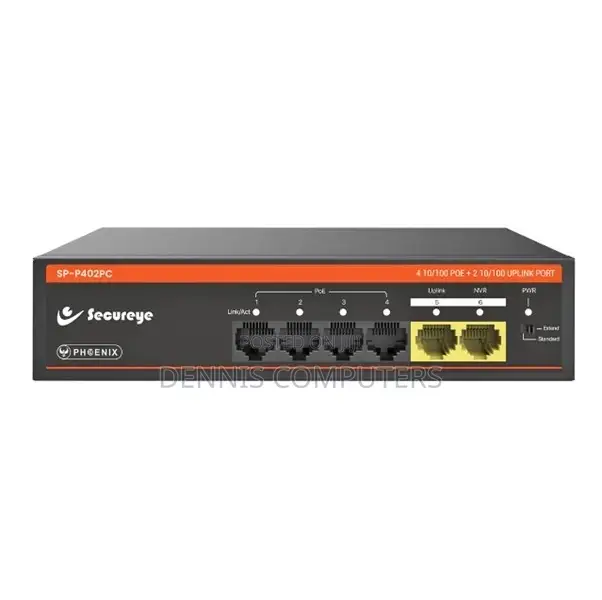 Secureye 4 Port Gigabit Poe + 2ge Uplink+ 1 SFP Switch