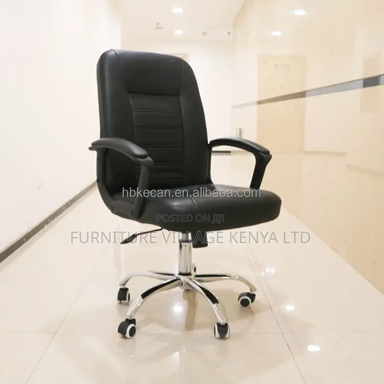 Office Chair; Medium Back Leather Executive Office Chair