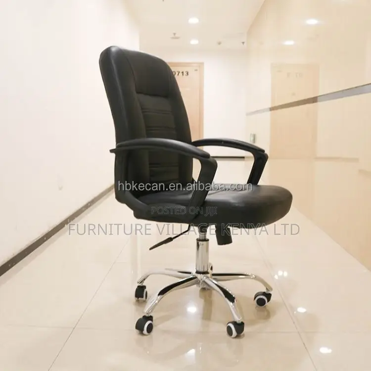 Office Chair; Medium Back Leather Executive Office Chair