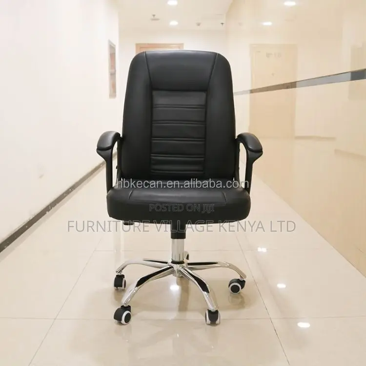 Office Chair; Medium Back Leather Executive Office Chair