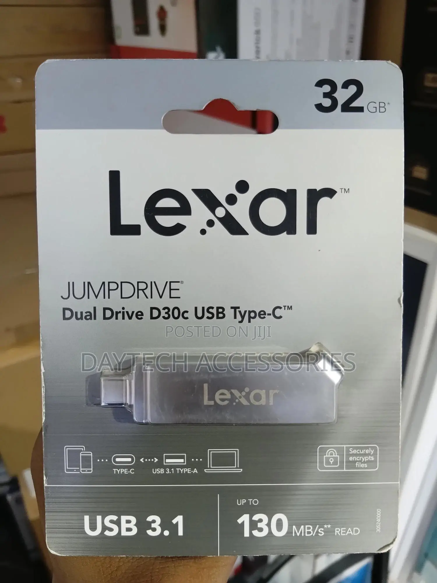 Lexar Jumpdrive Dual Drive D30c Usb 3.1 Type-C Capacity 32gb