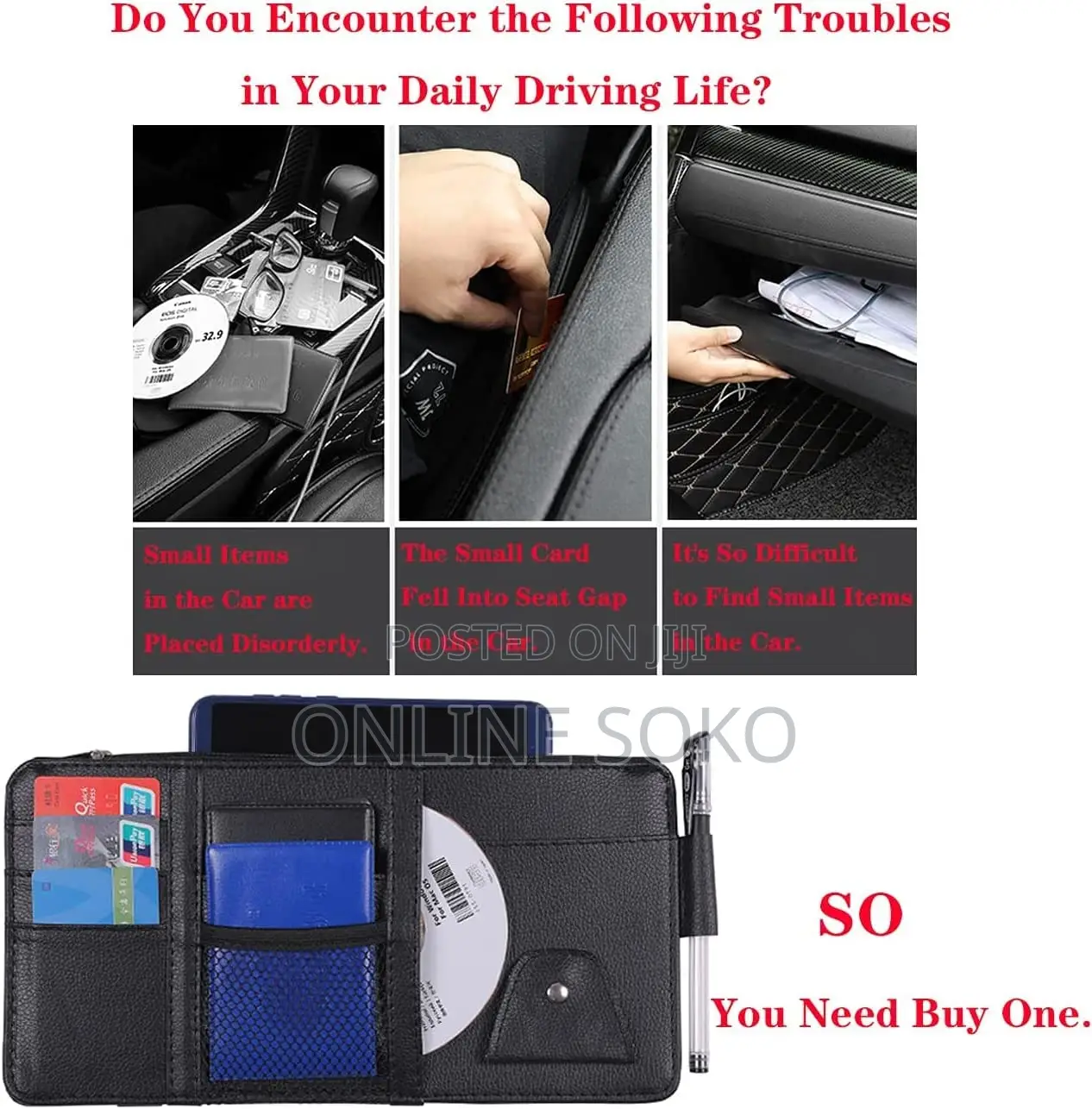 Universal Car, Suvs Tracks Sun Visor Organizer With Storage Holder