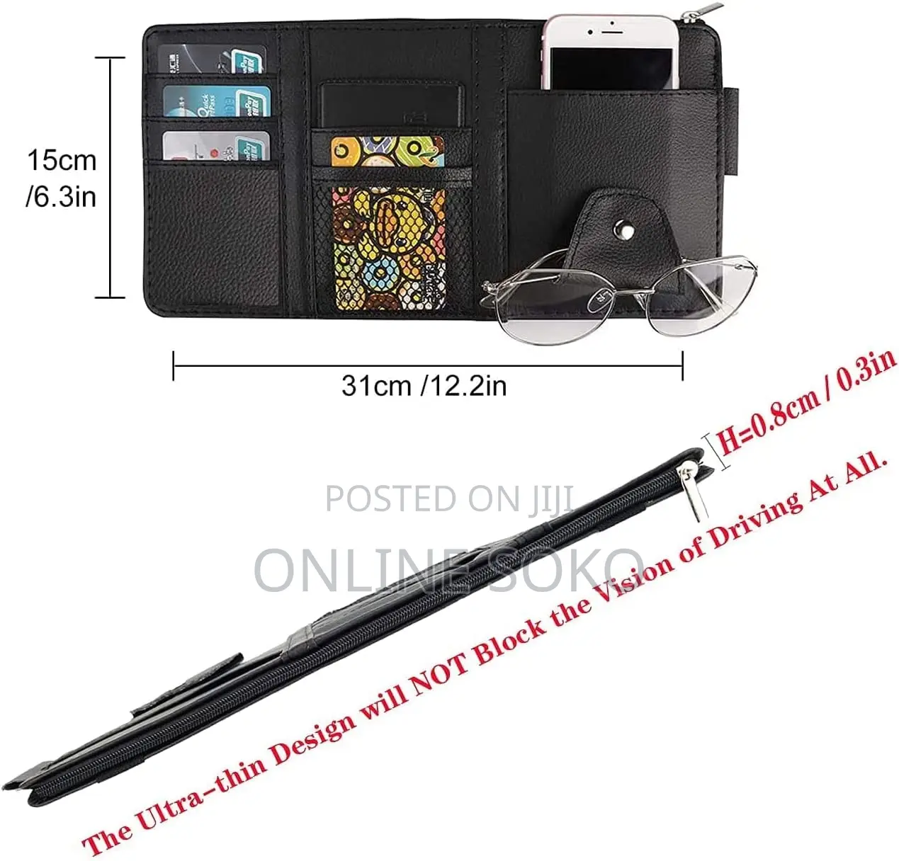 Universal Car, Suvs Tracks Sun Visor Organizer With Storage Holder