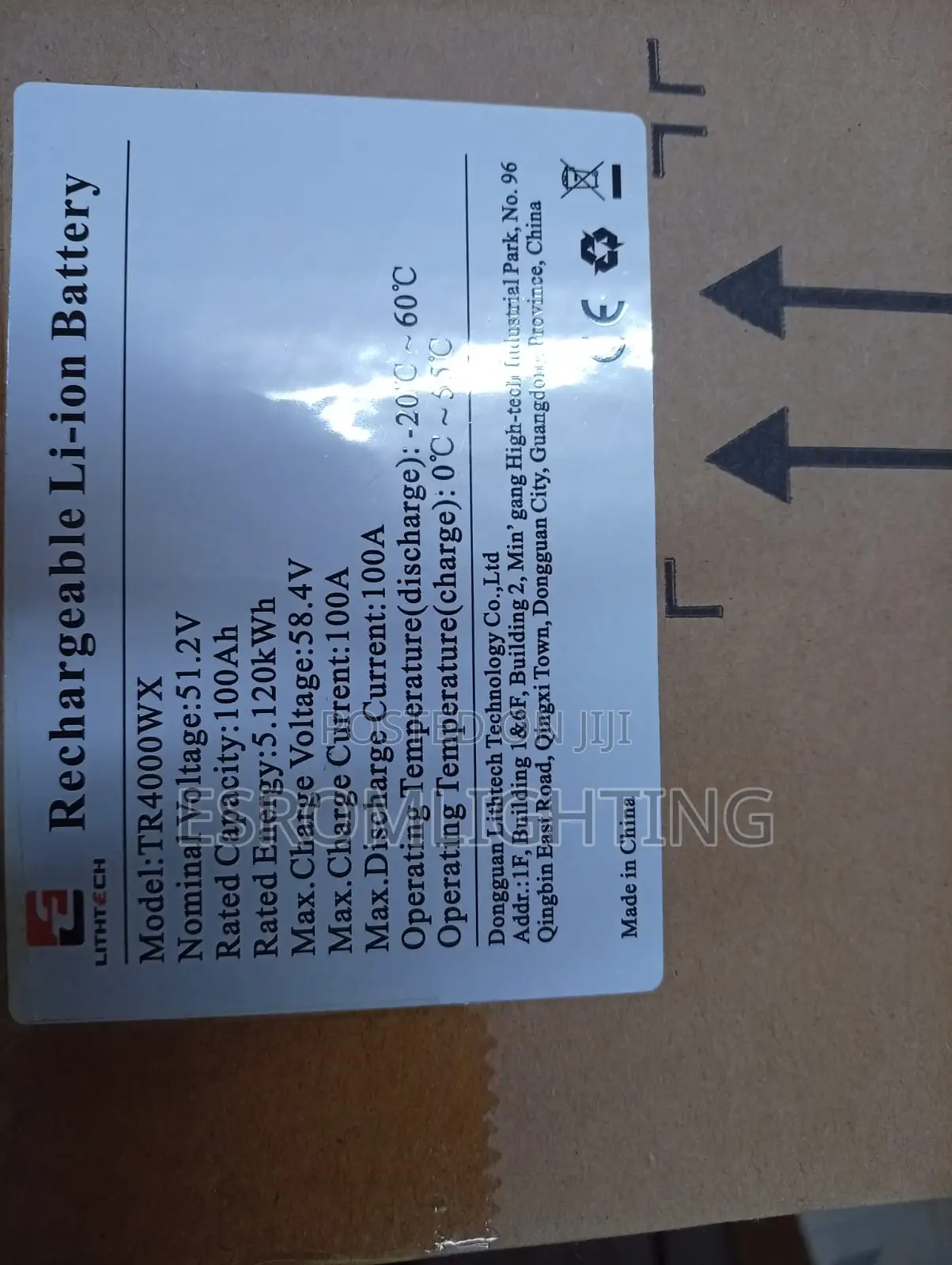 Lithtech Rechargeable Li-Ion 51.2v 100ah Lithium Battery (5.12kwh)