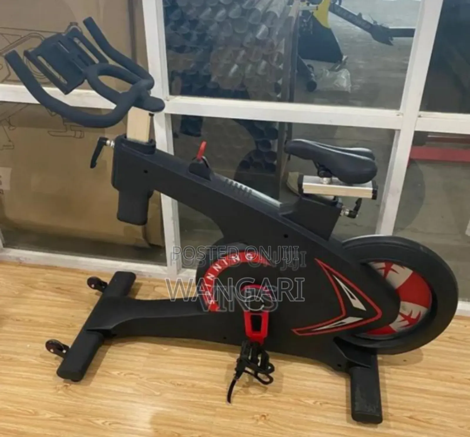 Red and Blue Spin Bike. New