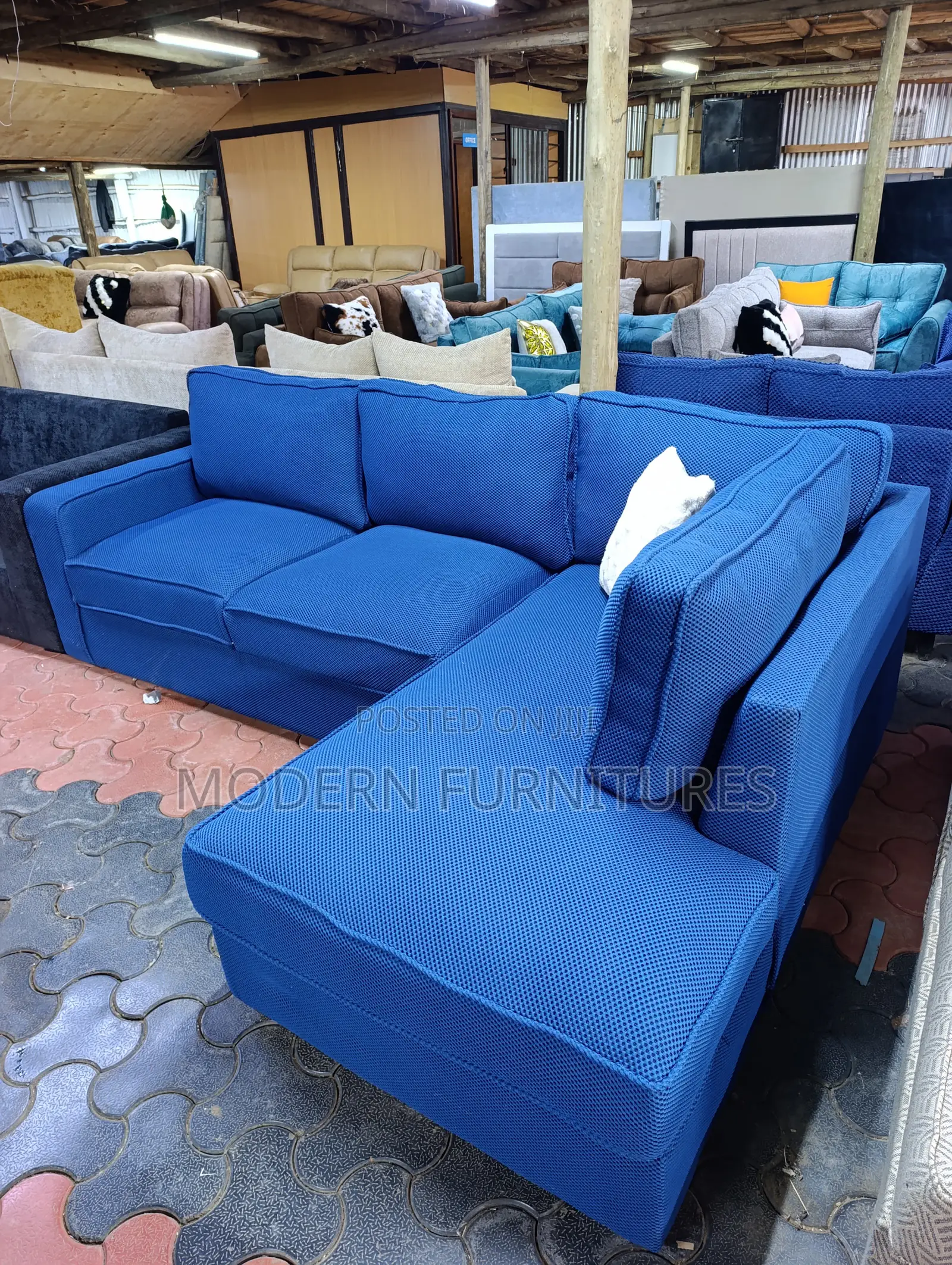 Beautiful Blue L Shaped Sofa/L Sofa/L Shaped Sofa