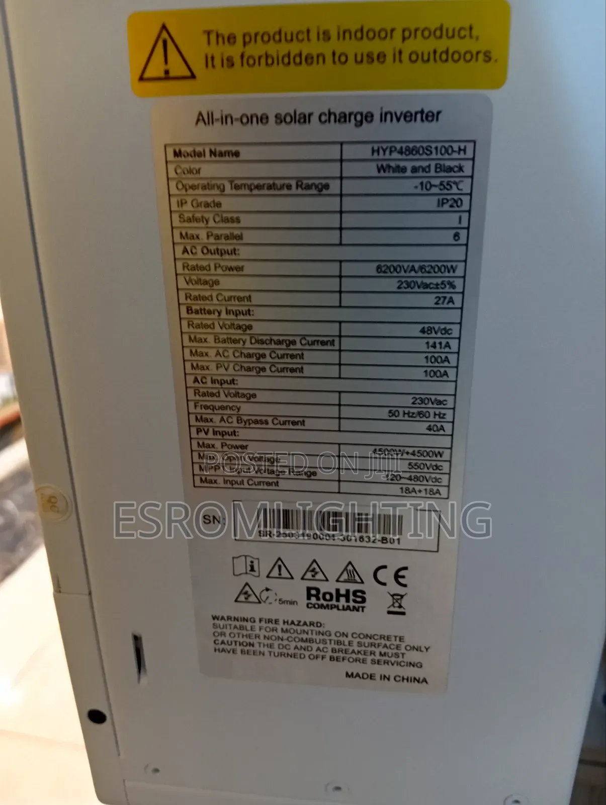 Srne Hyp4860s100-H 6.2kw Hybrid Solar Inverter