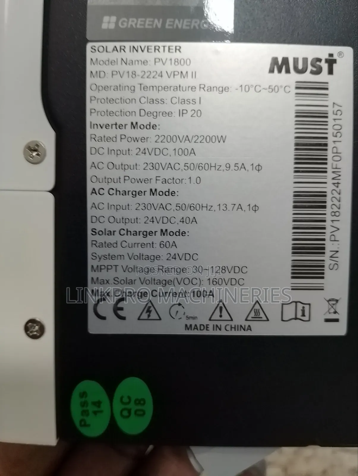 2.2kva 24v Must Hybrid Inverter