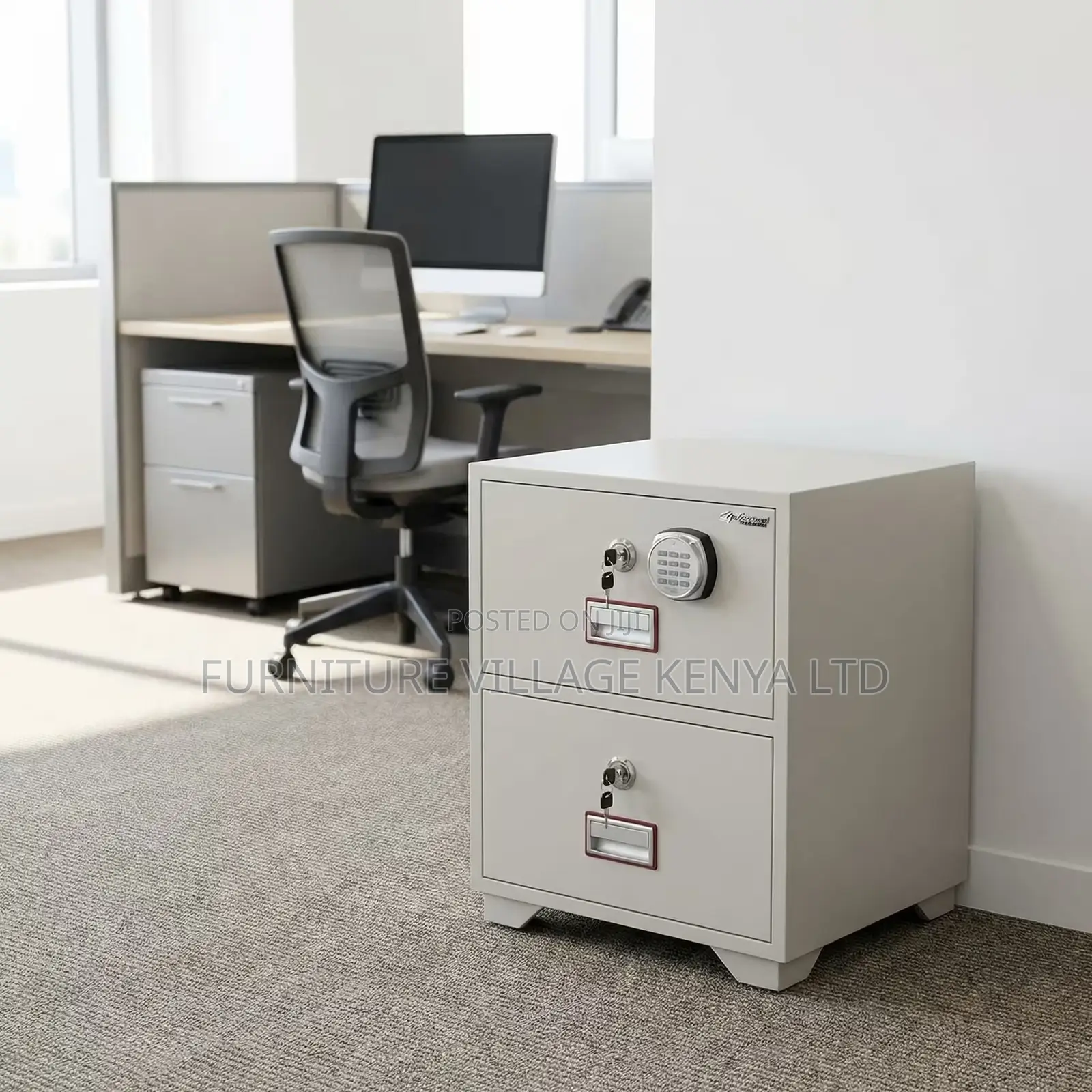 Office Cabinet; 2-drawer Fireproof Office Safe Cabinet