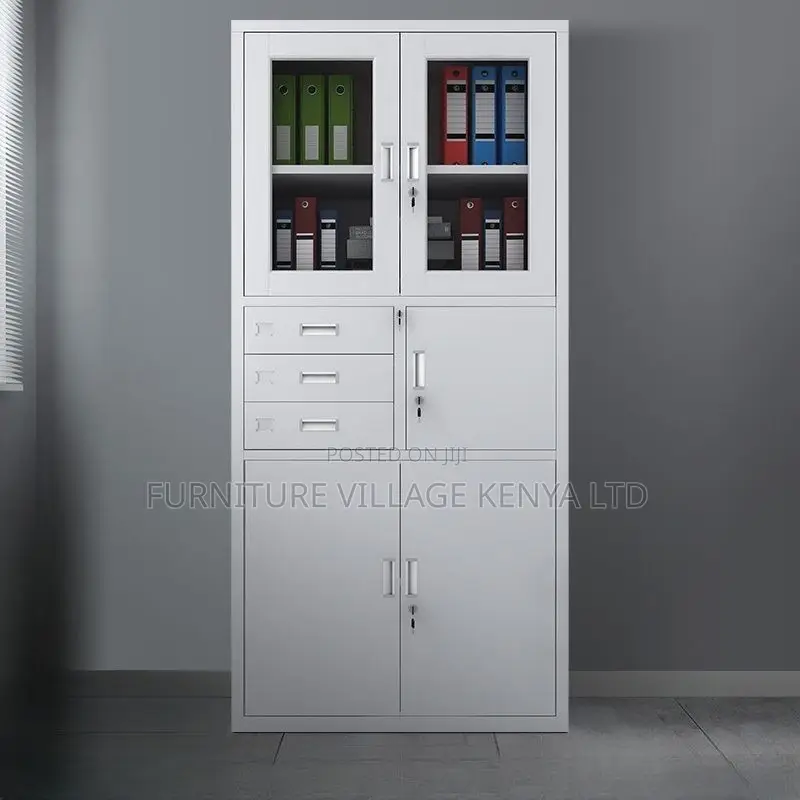Office Cabinet; Metallic Filing Cabinet With Safe