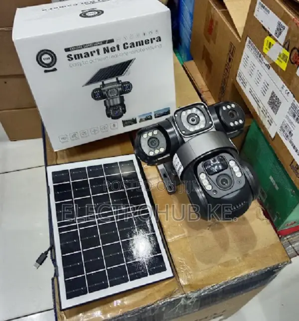 Ip Solar Outdoor Camera - V380pro Mobile App Tripple Lens Ptz Cctv Cam