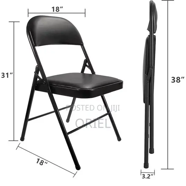 Office Chair : Metal Foldable Padded Office Study Chair