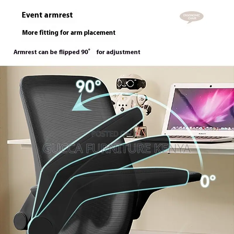 Mid-back Mesh Ergonomic Seat With Flip Armrest
