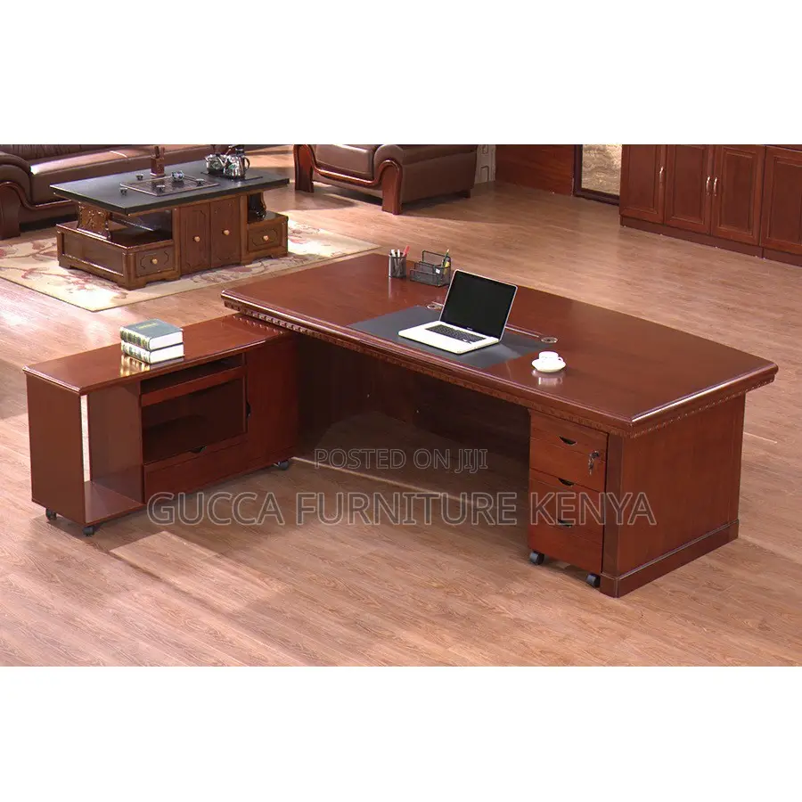 Mahogany L-shaped Director's Office Table-1800mm