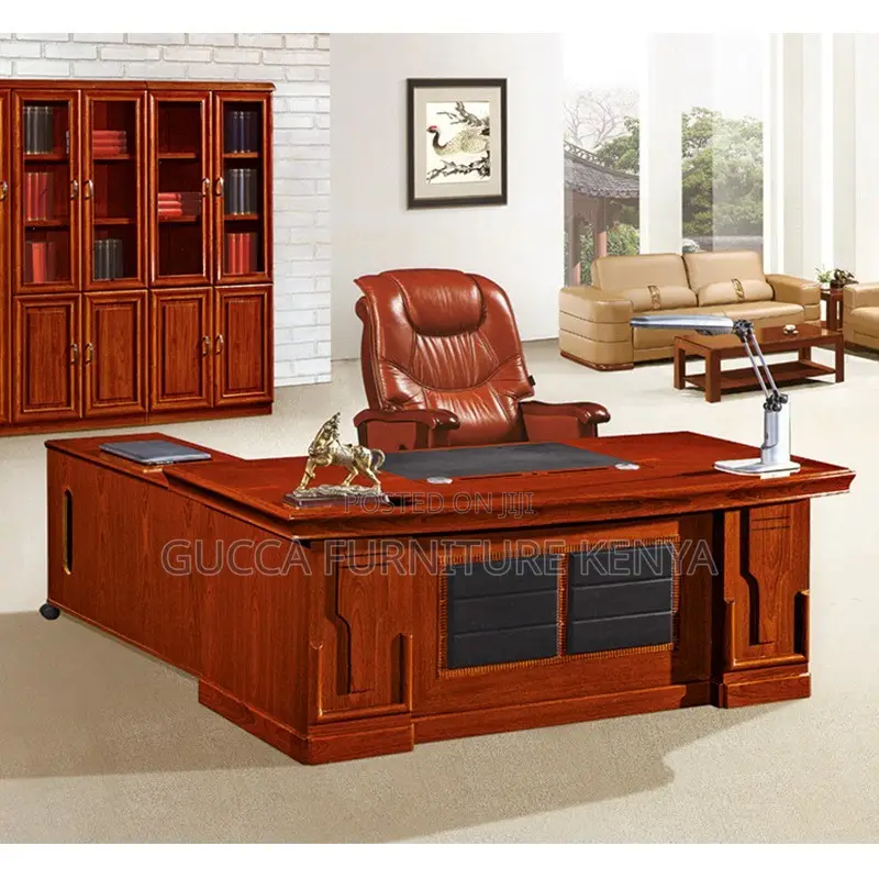 Mahogany L-shaped Director's Office Table-1800mm