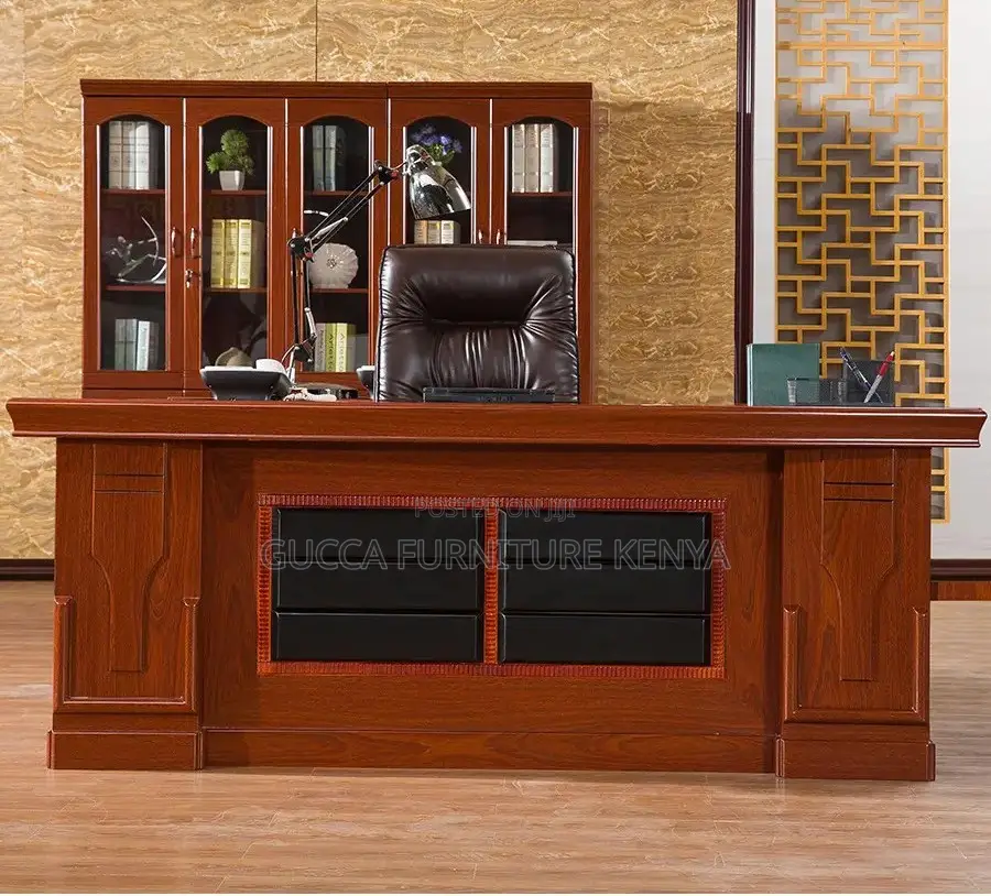 Mahogany L-shaped Director's Office Table-1800mm