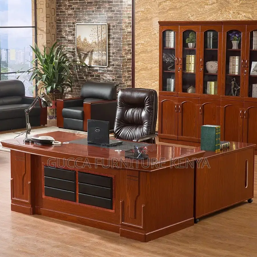 Mahogany L-shaped Director's Office Table-1800mm
