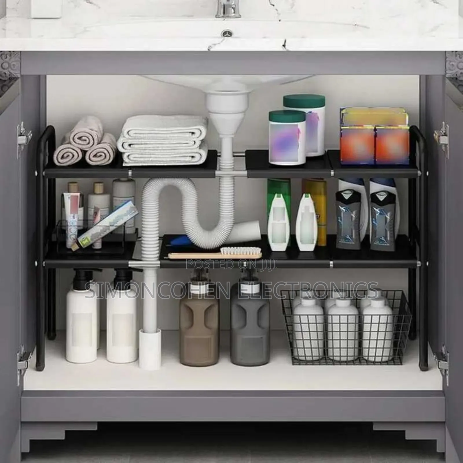 2 Layer Expandable Under The Sink Storage Rack
