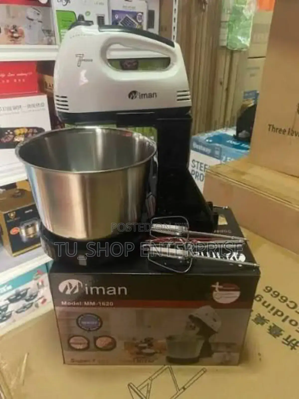 5-Speed Stand Hand Mixer With Rotating Stainless Steel Bowl