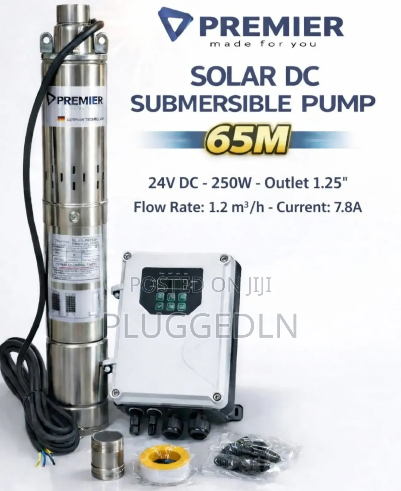Solar Dc Submersible Pump 65m Head 1.25inch