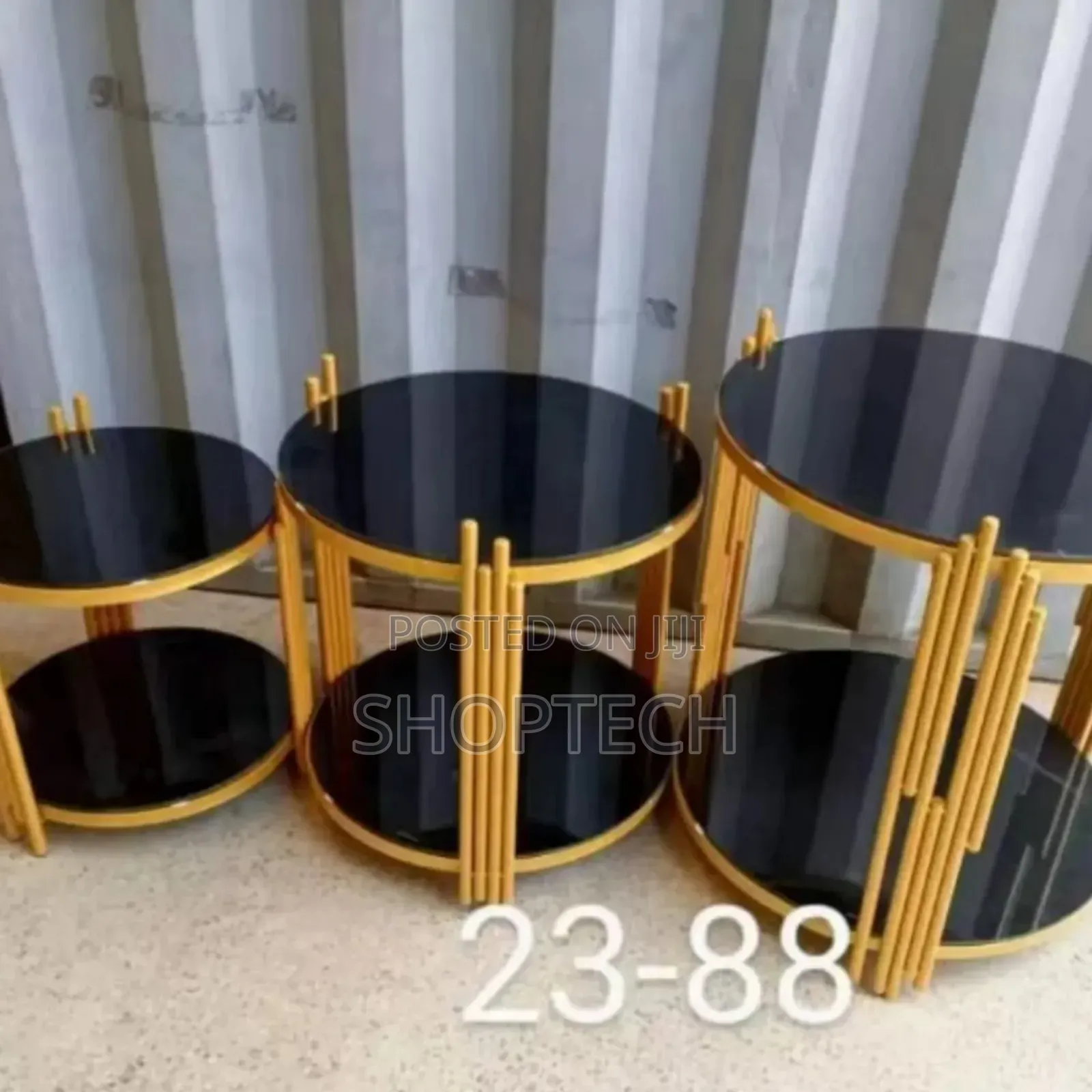3 in 1 Executive Glass Effect Marble Table