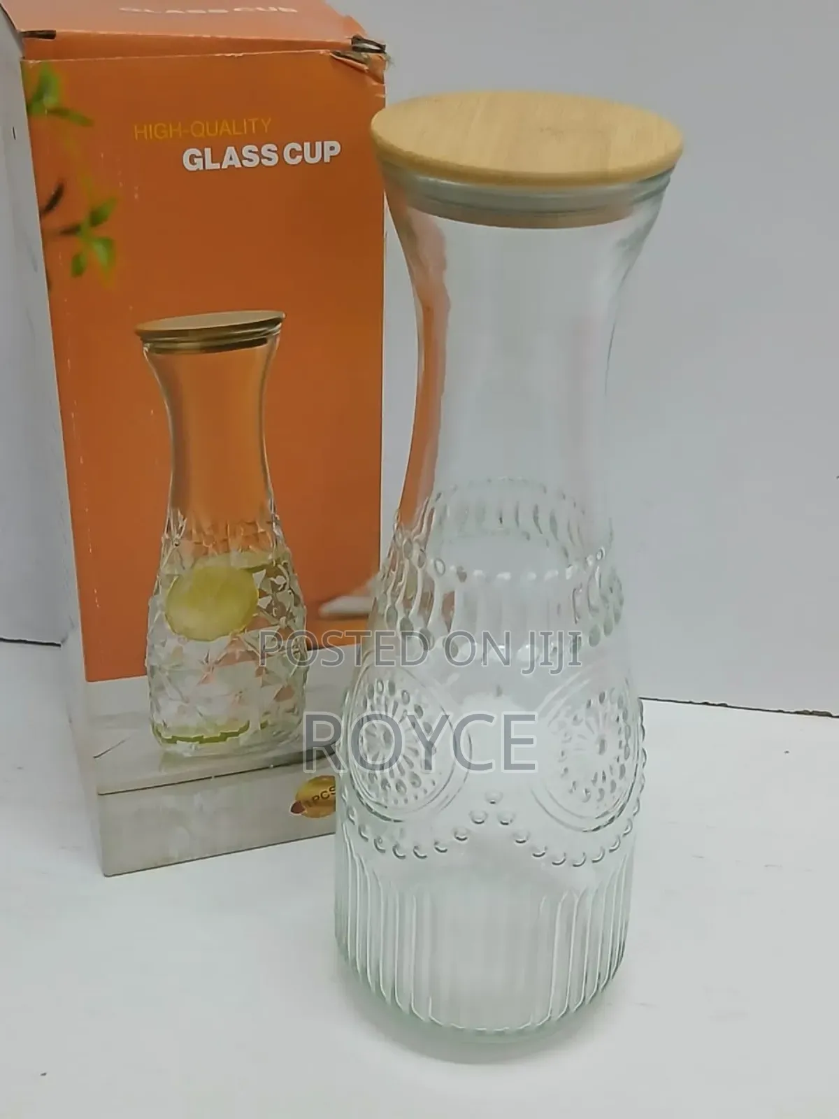 Glass Carafe With Bamboo Lid- 1l