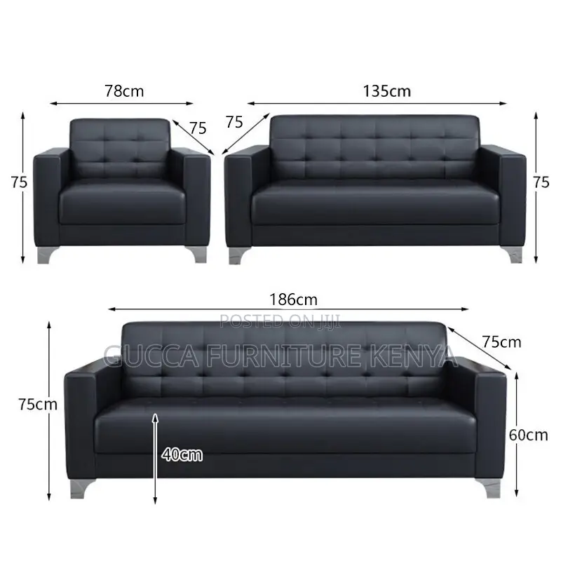 5-seater Leather Executive Office Sofa Set