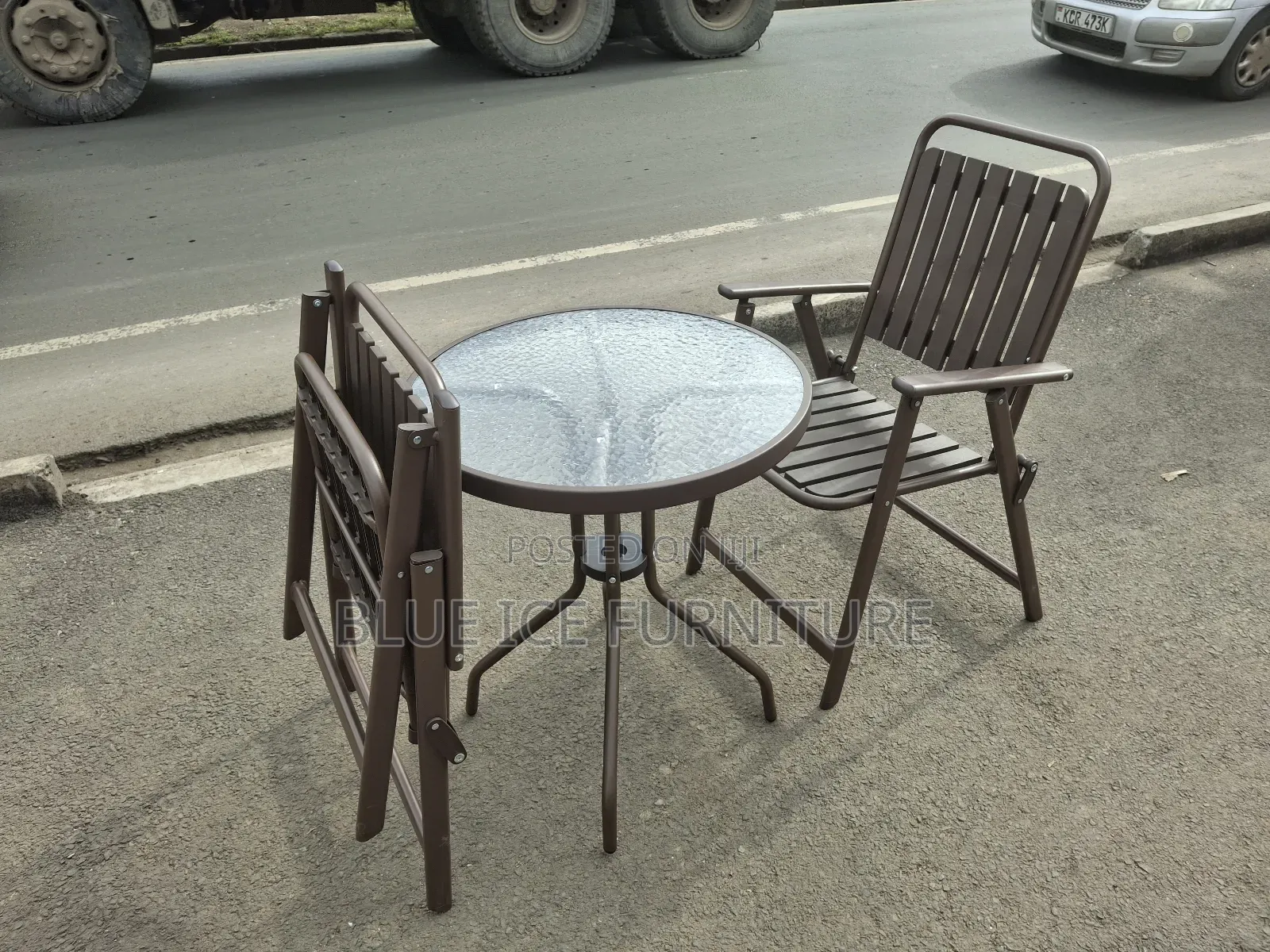 Brown Balcony Table With Chairs