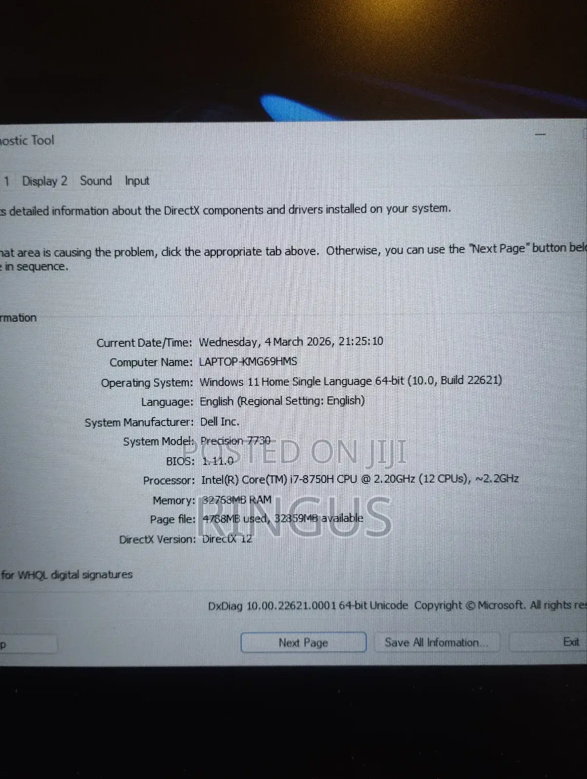 Laptop Dell Precision 7730 32GB Intel Core i7 SSD 256GB