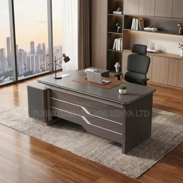 Office Desk; 180cm Executive Office Desk With Drawers