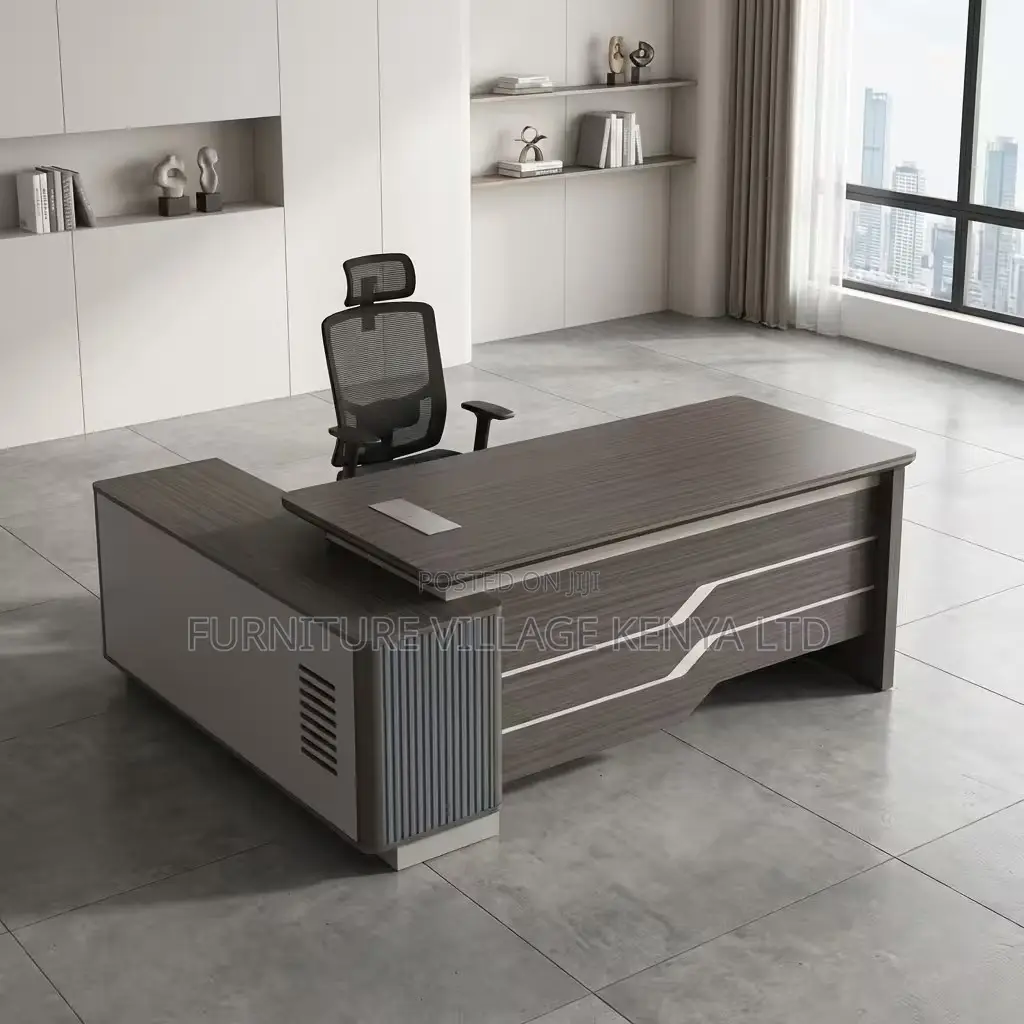Office Desk; 180cm Executive Office Desk With Drawers