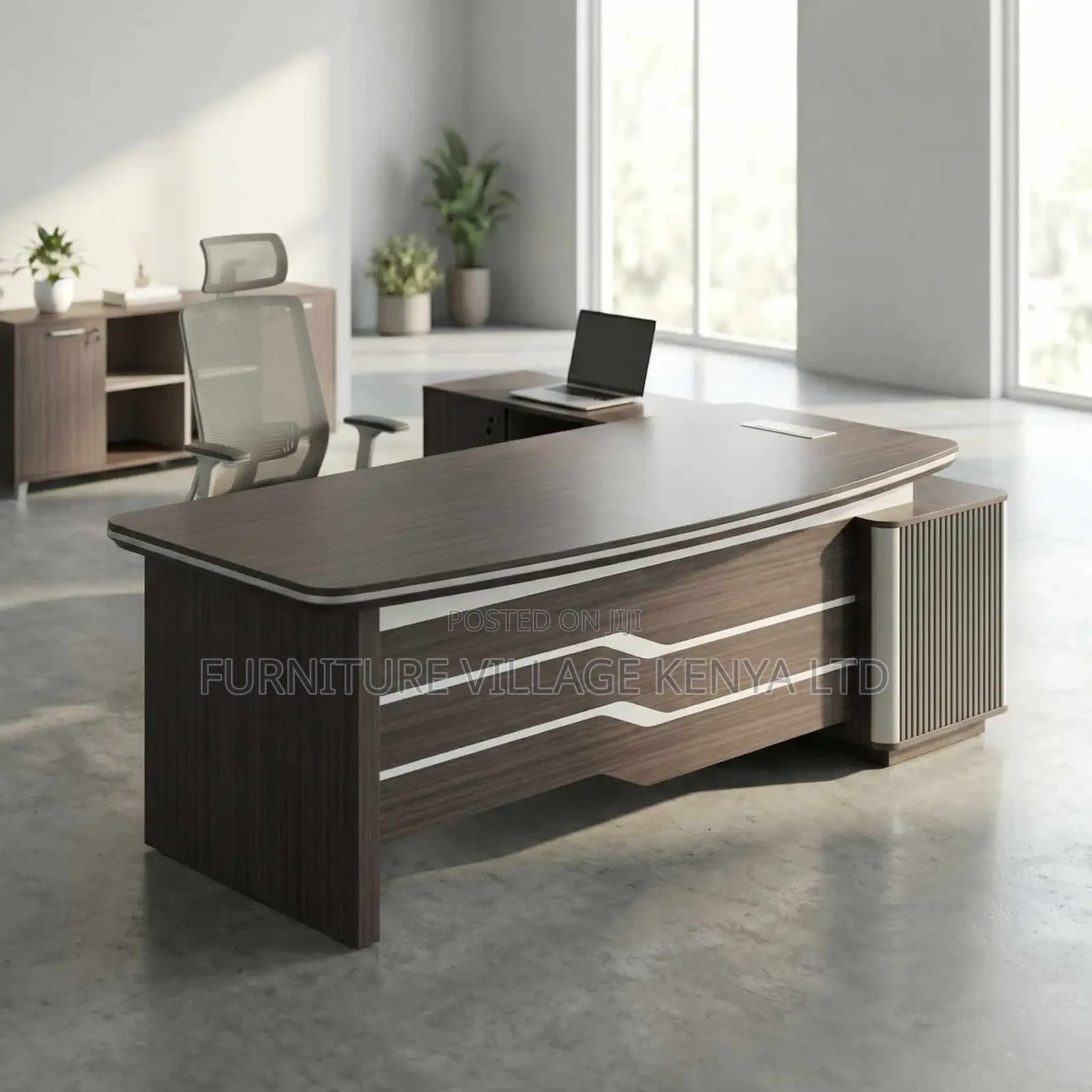 Office Desk; 180cm Executive Office Desk With Drawers