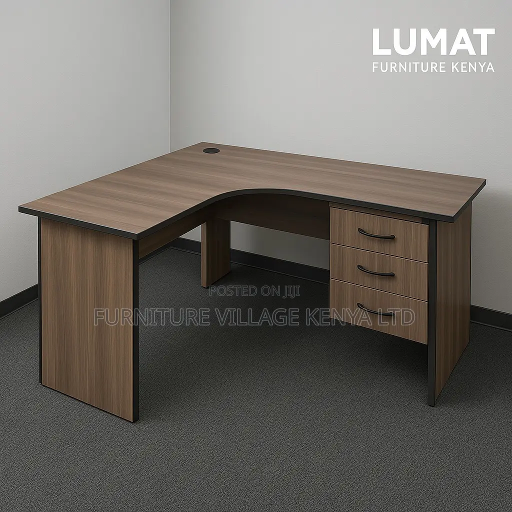 Office Desk; L-shaped Desk With Storage Drawers